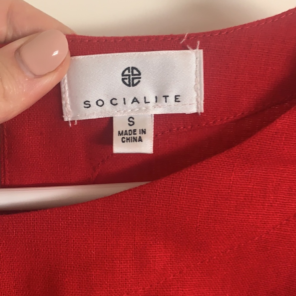 Red Ruffle Wrap Dress - Picture 3 of 3